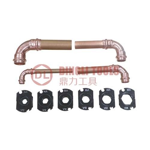 DL-1432-A เครื่องมือจีบท่อประปาแบบแมนนวล Pex Fitting Crimp Tool พร้อมแม่พิมพ์ V / H